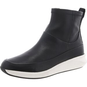 Unstructured by Clarks Womens Un Rio Free Black Leather Ankle Boots Shoes New